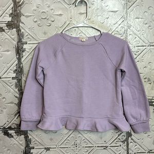 Lilac purple crewcuts ruffle sweatshirt